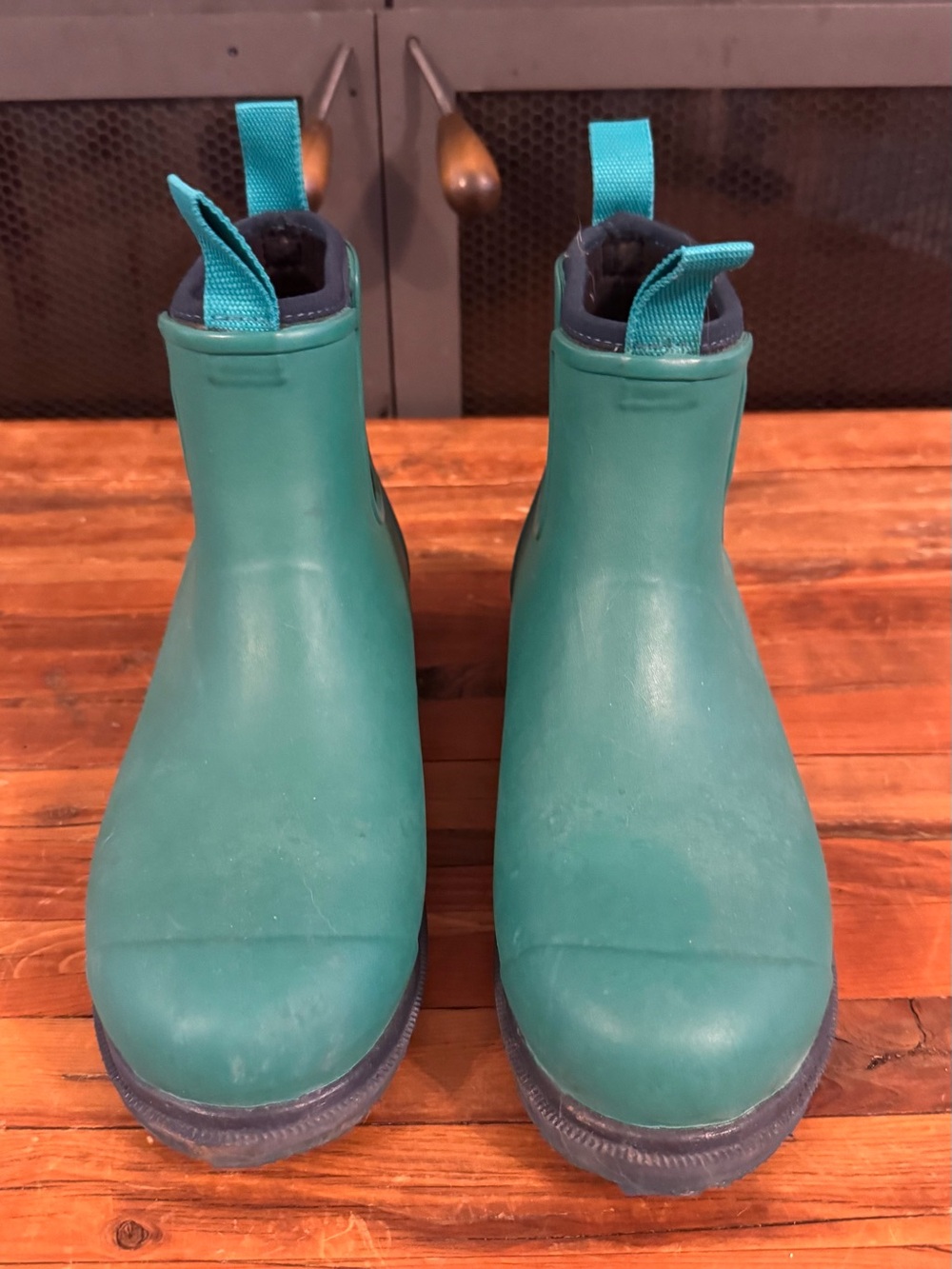 Merry People Teal Short Waterproof Rain Boots - Slip-On Winter Chelsea Style